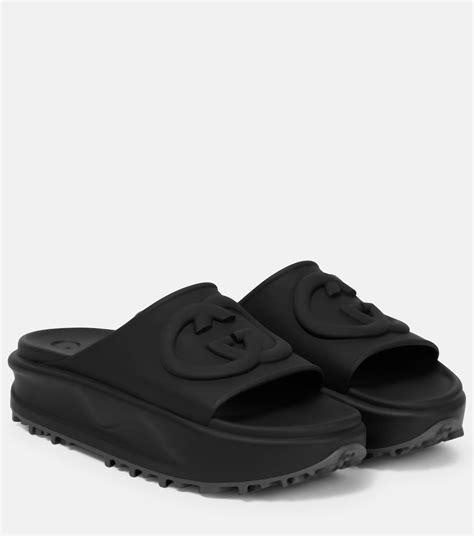 gucci black sneakers slides|Gucci slides clearance.